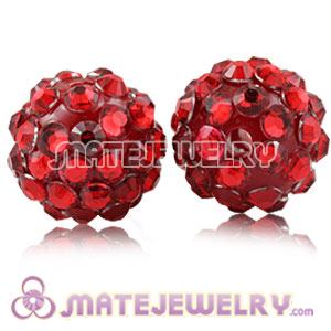 Wholesale 12mm Red Rhinestone Basketball Wives Resin Pave Beads 