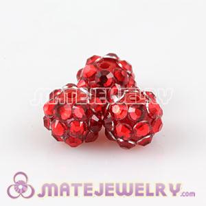 Wholesale 8mm Red Rhinestone Basketball Wives Resin Pave Beads 