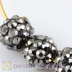 12mm Rhinestone Basketball Wives Grey Resin Pave Beads Wholesale 