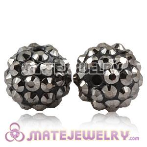 Wholesale 12mm Rhinestone Basketball Wives Grey Resin Pave Beads 