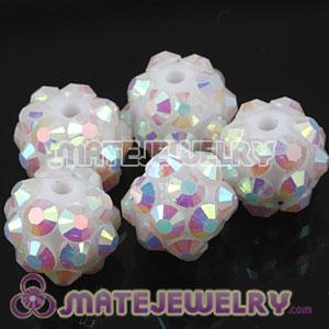 Wholesale 8mm White Basketball Wives Resin Beads 