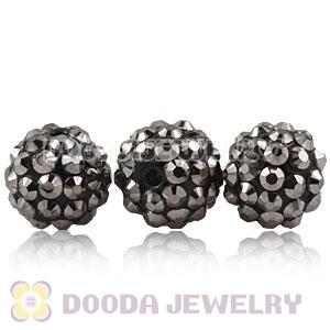 12mm Rhinestone Basketball Wives Grey Resin Pave Beads Wholesale 