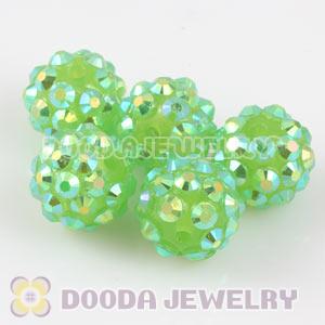 10mm Basketball Wives Green Resin Earring Beads Wholesale 