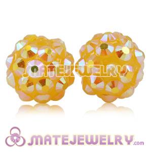Wholesale 10mm Rhinestone Basketball Wives Yellow Resin Pave Beads 