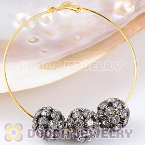 16mm Alloy Black Basketball Wives Crystal Beads Wholesale 