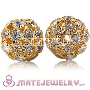 Wholesale 16mm Alloy Gold Basketball Wives Crystal Earring Beads 