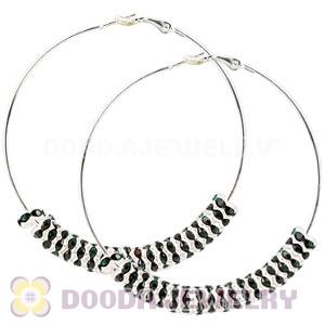 70mm Basketball Wives Crystal Spacer Hoop Earrings Wholesale 