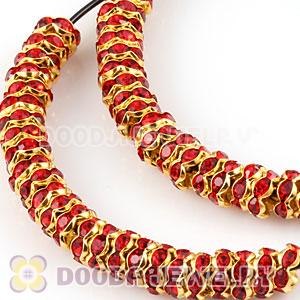 70mm Black Basketball Wives Red Crystal Spacer Hoop Earrings Wholesale 