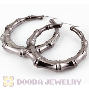 Wholesale Bamboo Earrings 80mm Black Hoop Earrings