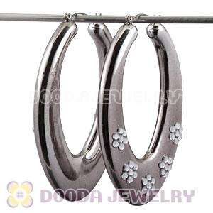 75×50mm Basketball Wives Bamboo Hoop Earrings Wholesale