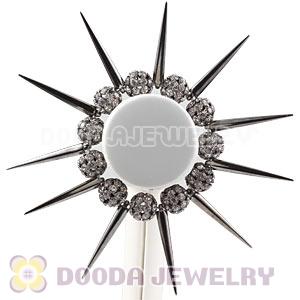 16mm Black Rhinestone Beads Basketball Wives Inspired Spike Bracelets Wholesale