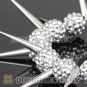 12mm Silver Resin Beads Basketball Wives Inspired Spike Bracelets Wholesale