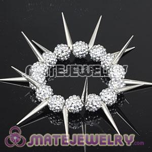 Wholesale 12mm Silver Resin Beads Basketball Wives Spike Bracelets Cheap 