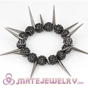 Wholesale 12mm Black Resin Beads Basketball Wives Spike Bracelets Cheap 