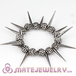 Wholesale 12mm Grey Resin Beads Basketball Wives Spike Bracelets Cheap 