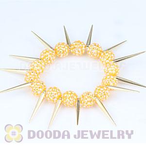 12mm Yellow Resin Beads Basketball Wives Inspired Spike Bracelets Wholesale