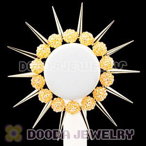 12mm Yellow Resin Beads Basketball Wives Inspired Spike Bracelets Wholesale