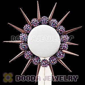 12mm Purple Resin Beads Basketball Wives Inspired Spike Bracelets Wholesale