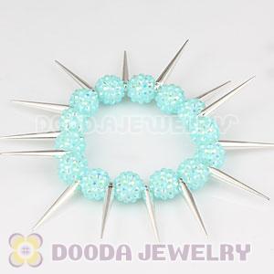12mm Blue Resin Beads Basketball Wives Inspired Spike Bracelets Wholesale