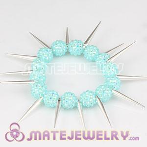 Wholesale 12mm Blue Resin Beads Basketball Wives Spike Bracelets Cheap 