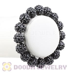 12mm Black Resin Beads Basketball Wives Bracelet Wholesale