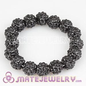 Wholesale Basketball Wives Bracelet With 12mm Black Resin Beads 