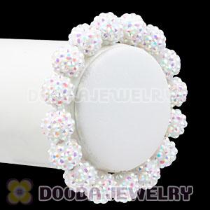 12mm White Resin Beads Basketball Wives Bracelets Wholesale