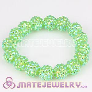 Wholesale Basketball Wives Bracelets With 12mm Green Resin Beads 