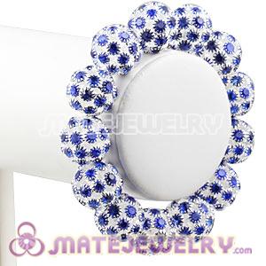 Wholesale 16mm Blue Rhinestone Basketball Wives Bracelets 