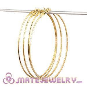 Wholesale 80mm Basketball Wives Gold Plated Plain Hoop Earrings