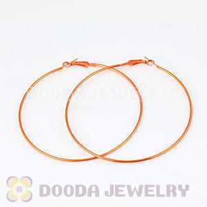 80mm Orange Plated Basketball Wives Plain Hoop Earrings Wholesale