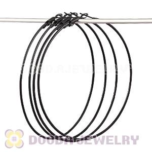 80mm Black Plated Basketball Wives Plain Hoop Earrings Wholesale