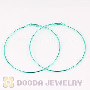 80mm Plated Green Basketball Wives Plain Hoop Earrings Wholesale