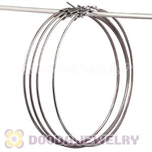 90mm Gun Black Plated Basketball Wives Plain Hoop Earrings Wholesale