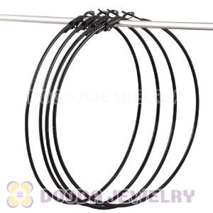 90mm Black Plated Basketball Wives Plain Hoop Earrings Wholesale