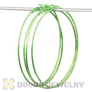 90mm Green Plated Basketball Wives Plain Hoop Earrings Wholesale