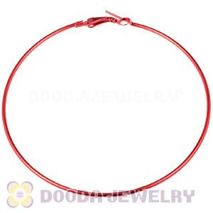 90mm Red Plated Basketball Wives Plain Hoop Earrings Wholesale