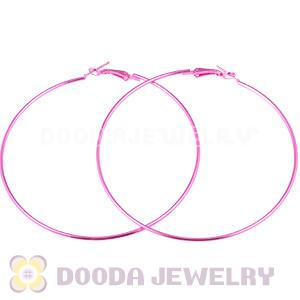 90mm Peach Plated Basketball Wives Plain Hoop Earrings Wholesale