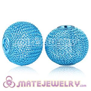 25mm Blue Wire Mesh Ball Beads For Basketball Wives Hoop Earrings