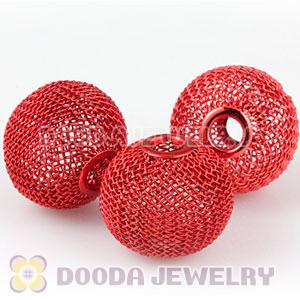 25mm Red Basketball Wives Wire Mesh Balls Beads Wholesale 