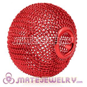 30mm Lagrge Basketball Wives Earrings Red Mesh Balls Beads 