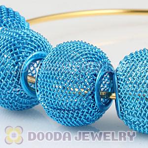 Wholesale 18mm Basketball Wives Blue Mesh Beads Cheap 