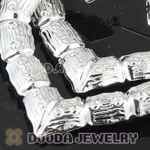 65×60mm Platinum Plated Basketball Wives Bamboo Heart Hoop Earrings Wholesale 