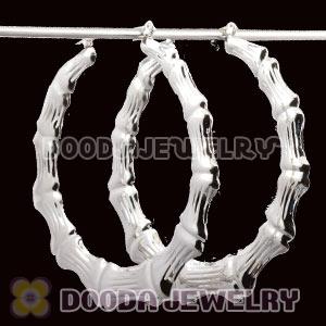 80mm Platinum Plated Basketball Wives Bamboo Hoop Earrings Wholesale 