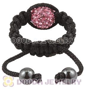 Handmade Style Macrame Rings With Pink Czech Crystal Wholesale