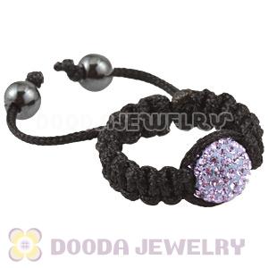 Handmade Style Macrame Rings With Lavender Czech Crystal Wholesale