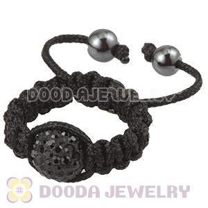 Handmade Style Macrame Rings With Black Czech Crystal Wholesale
