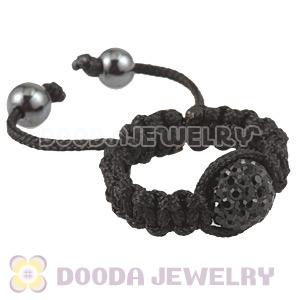Handmade Style Macrame Rings With Black Czech Crystal Wholesale