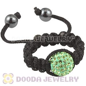 Handmade Style Macrame Rings With Green Czech Crystal Wholesale