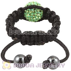 Handmade Style Macrame Rings With Green Czech Crystal Wholesale